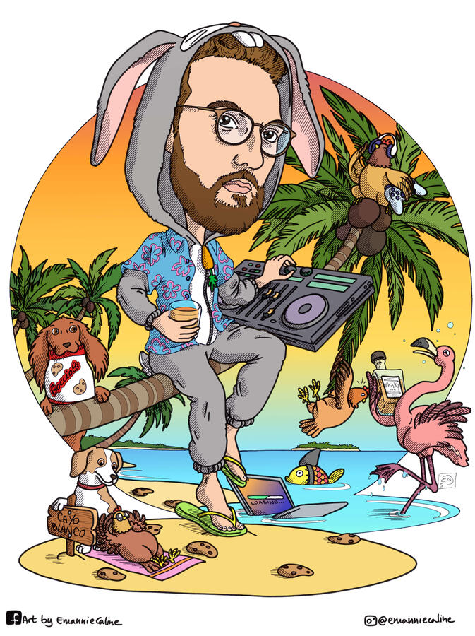 Caricatura a colori a tinte piatte (€38)